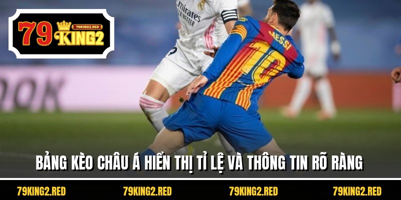Bảng kèo châu Á hiển thị tỉ lệ và thông tin rõ ràng